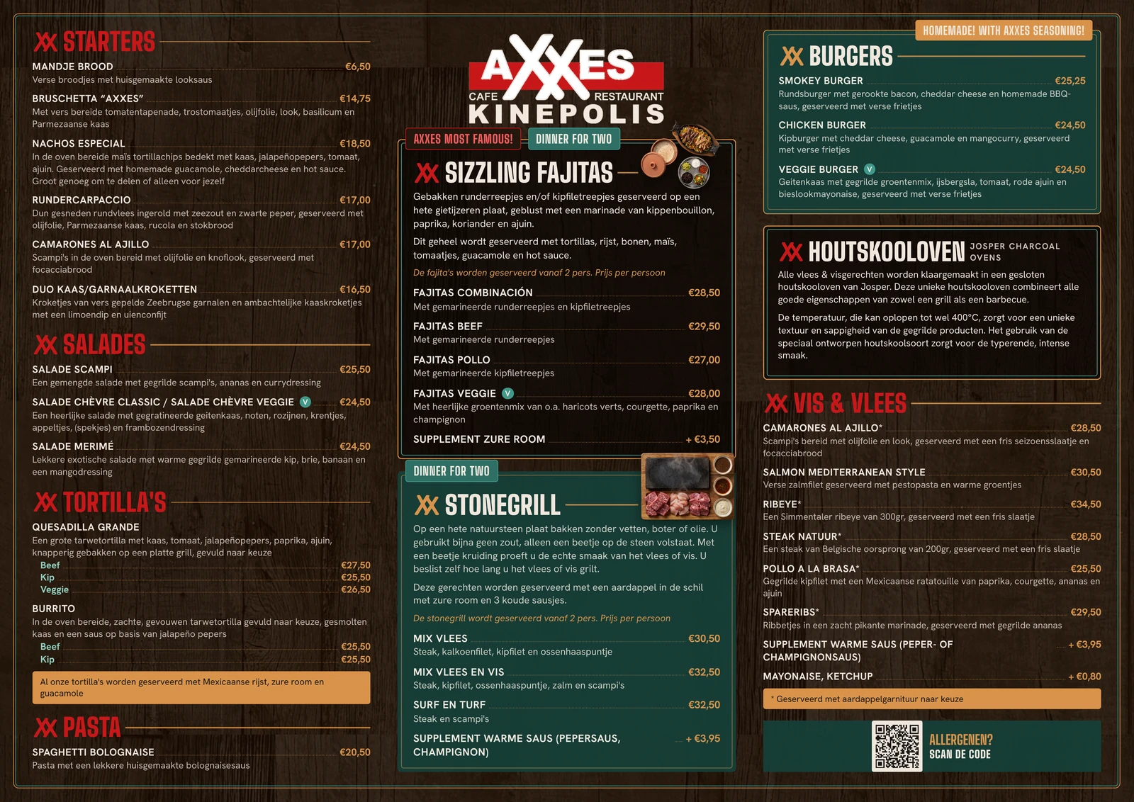 Placemat op barnhout met donkere platen